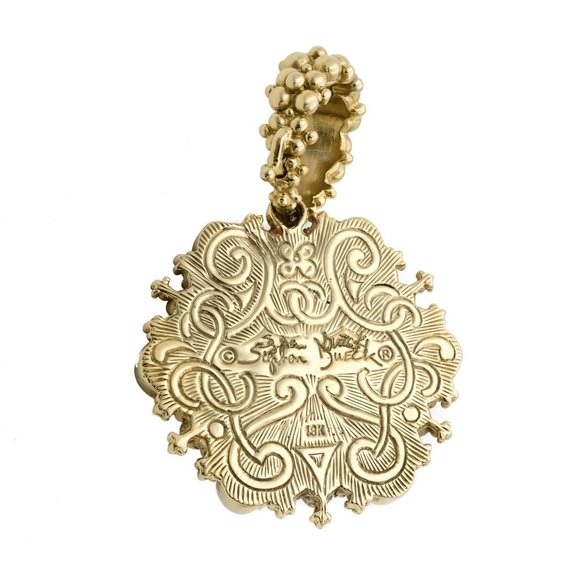 Stephen Dweck White Pearl and Amethyst Earrings & Pendant Set 18K Yellow Gold - Picture 8 of 10